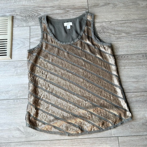 LOFT by Ann Taylor Sequin Sleeveless Tank Top - Picture 4 of 16